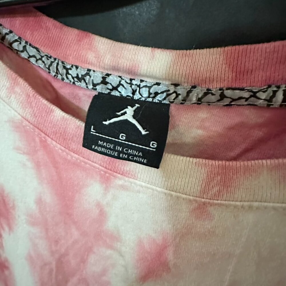 Air Jordan pink Nike tie Dye Pocket Tee Shirt T-shirt Handmade Size Large - Picture 4 of 6